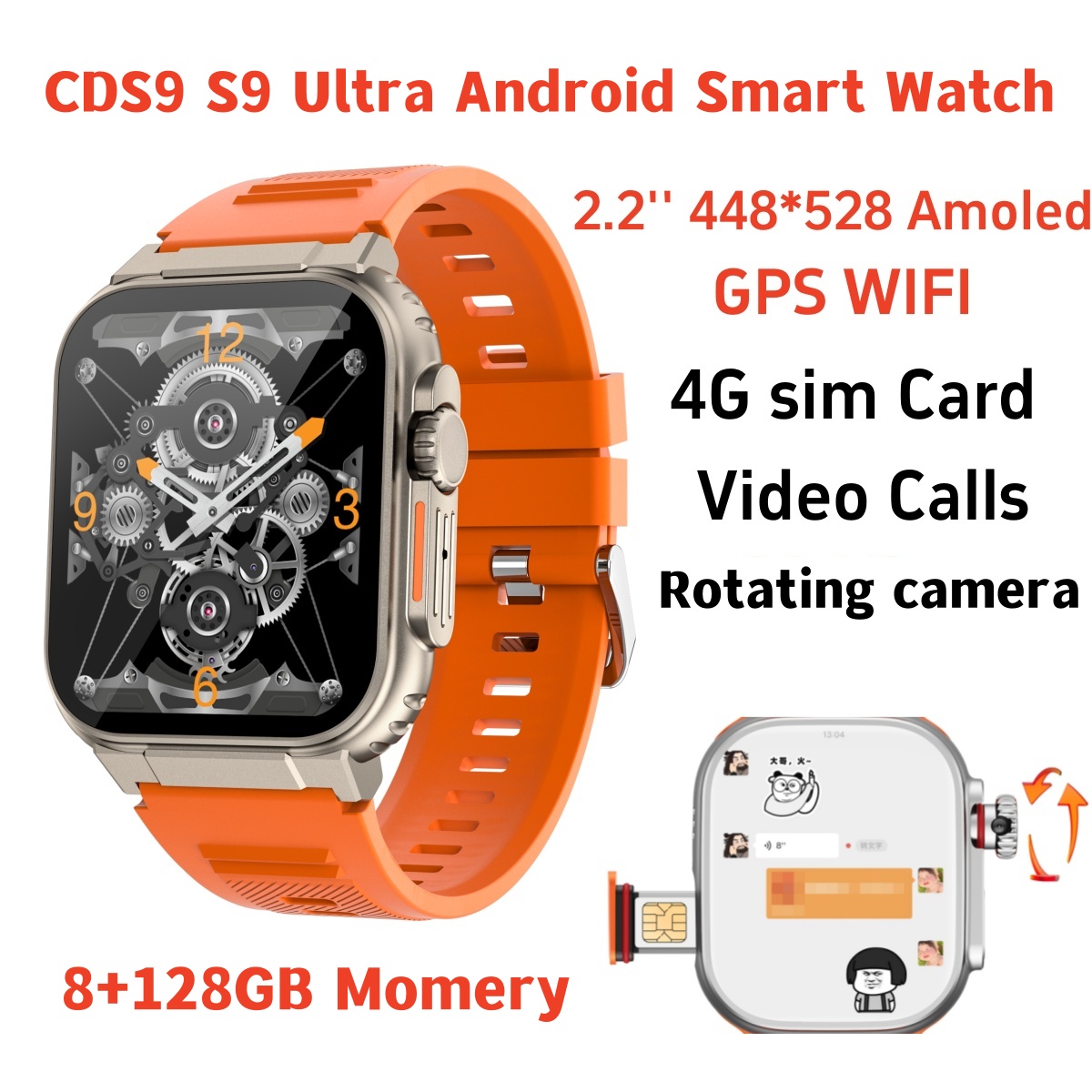Smartwatch Id - Montre connectée originale S10, réseau 4G/5G,