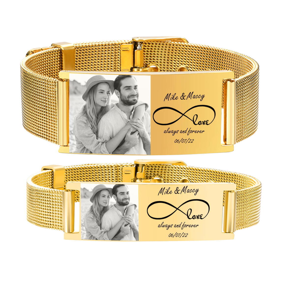 Stainless Mesh Band - Bracelet d'identification personnalisé pour femmes et