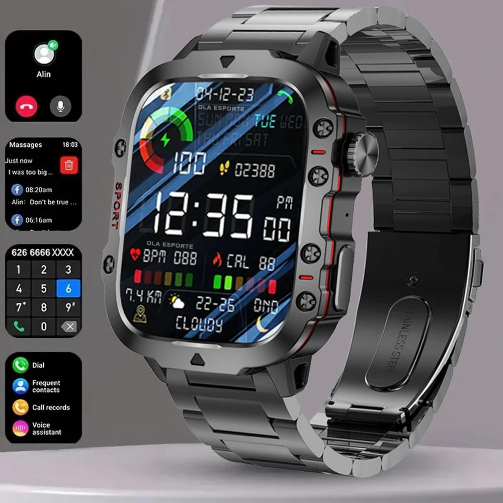 Smartwatch Face - 2025 nouvelle montre intelligente militaire hommes
