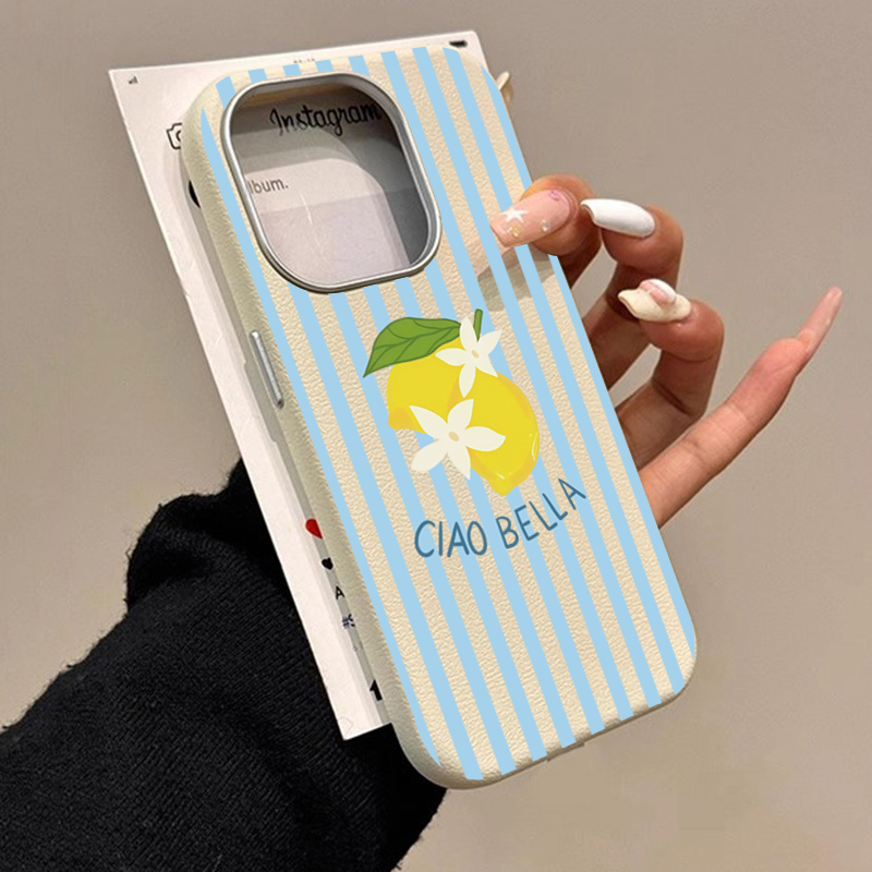Samsung Galaxy S25 - Conception rétro rayée citron adapté pour