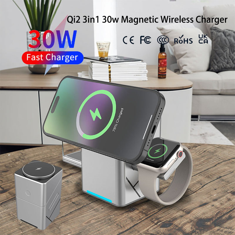 Smartwatch Touch - Chargeur sans fil magnétique rotatif multifonction