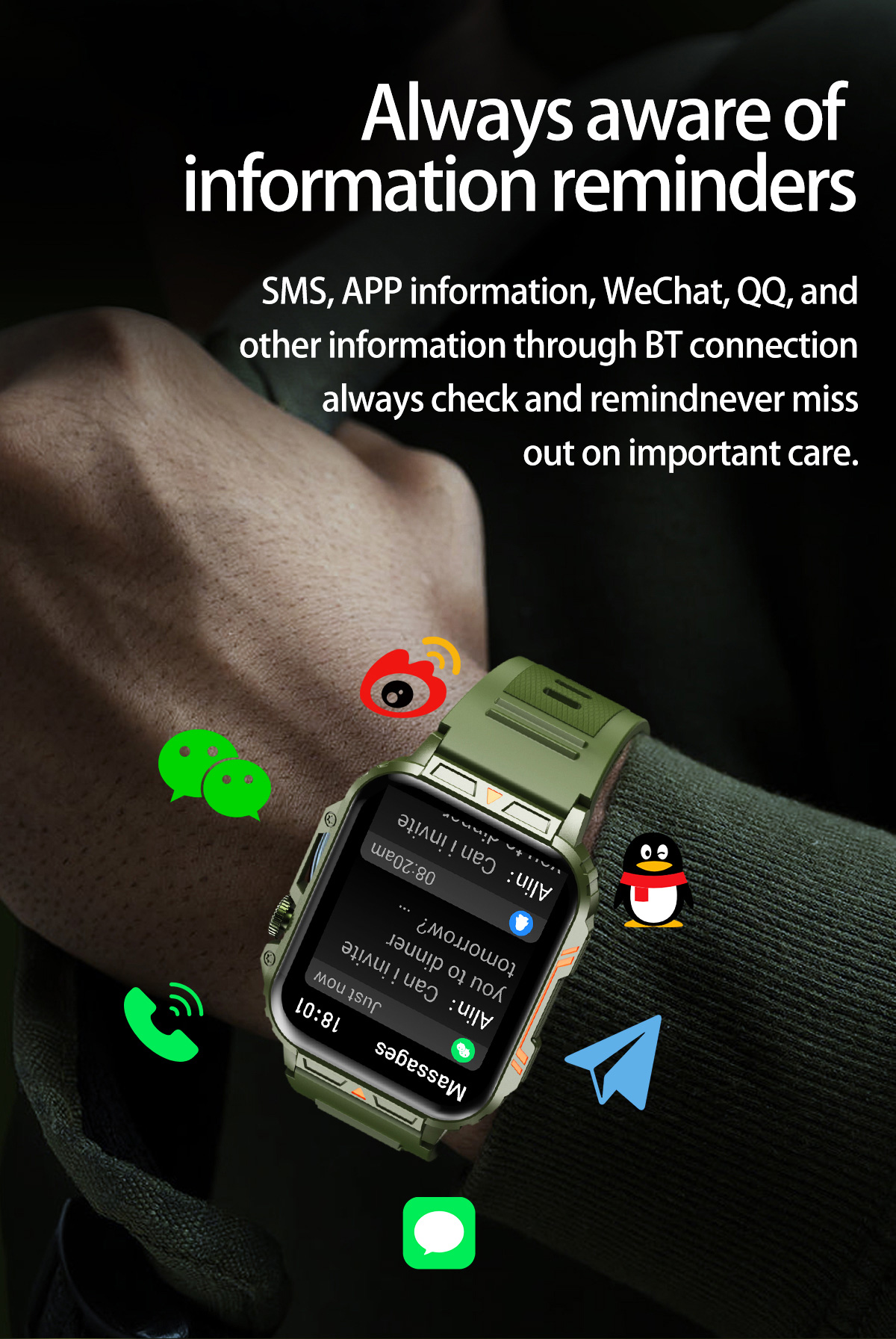 Montre intelligente militaire  - Smartwatch Faces avis et prix
