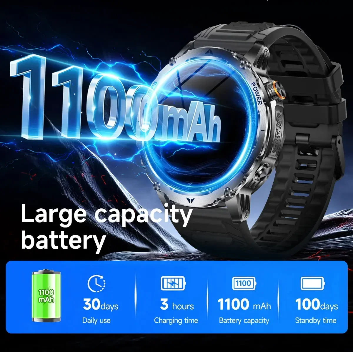 Montre connectée militaire pou - Smartwatch M Active avis et prix