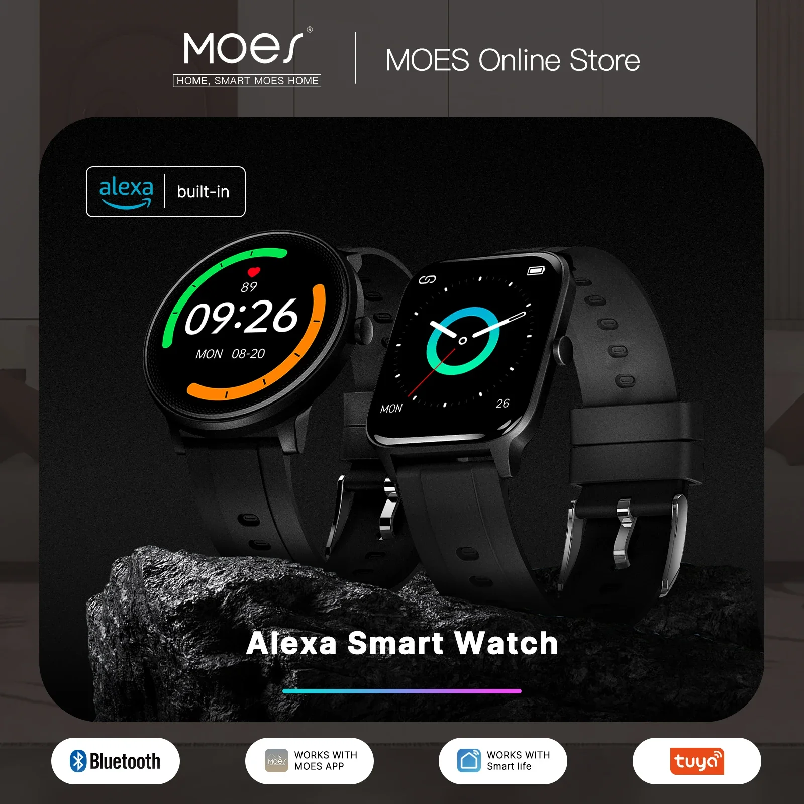 MOES-Montre connectée Alexa, m - Smartwatch Touch avis et prix