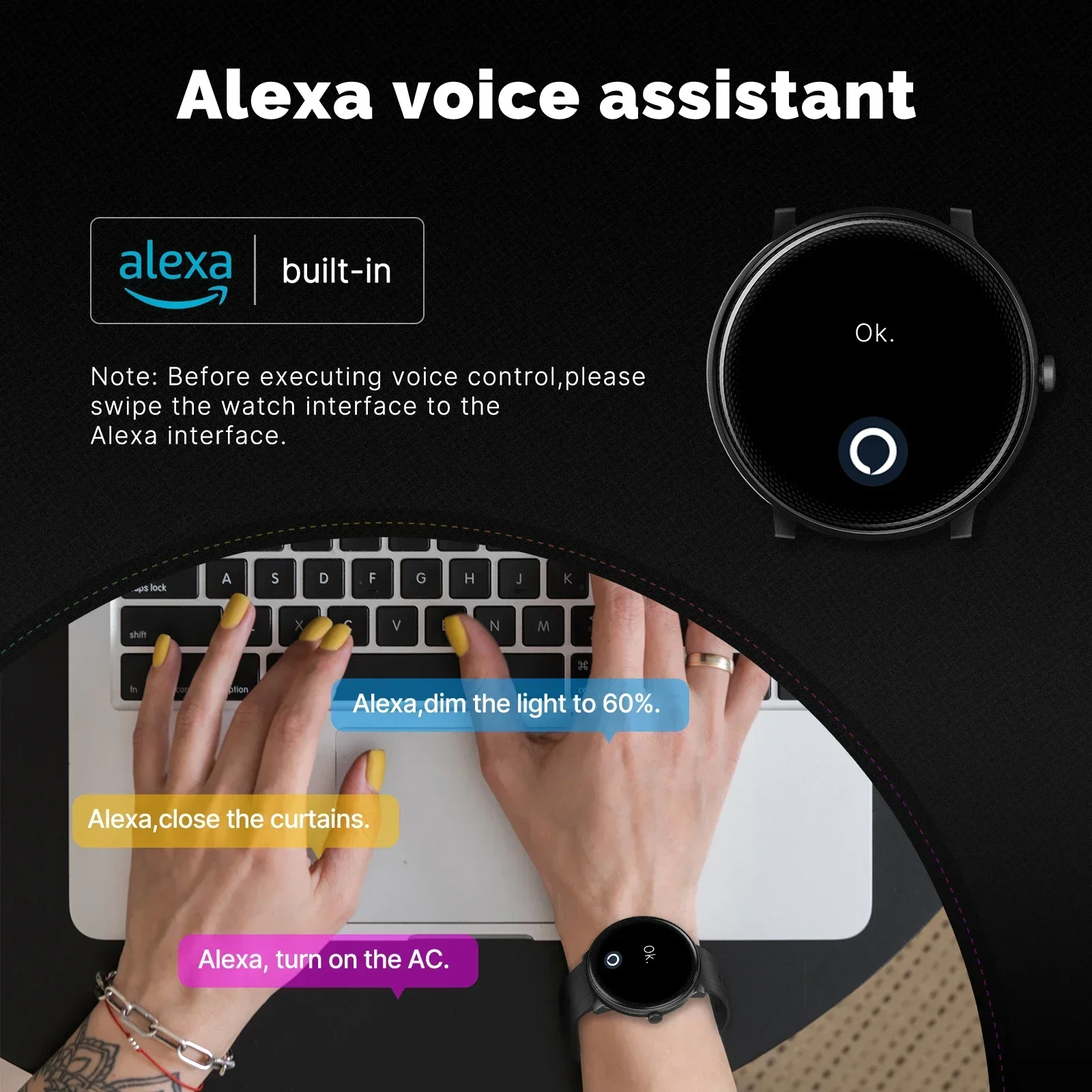 MOES-Montre connectée Alexa, m - Smartwatch Touch avis et prix
